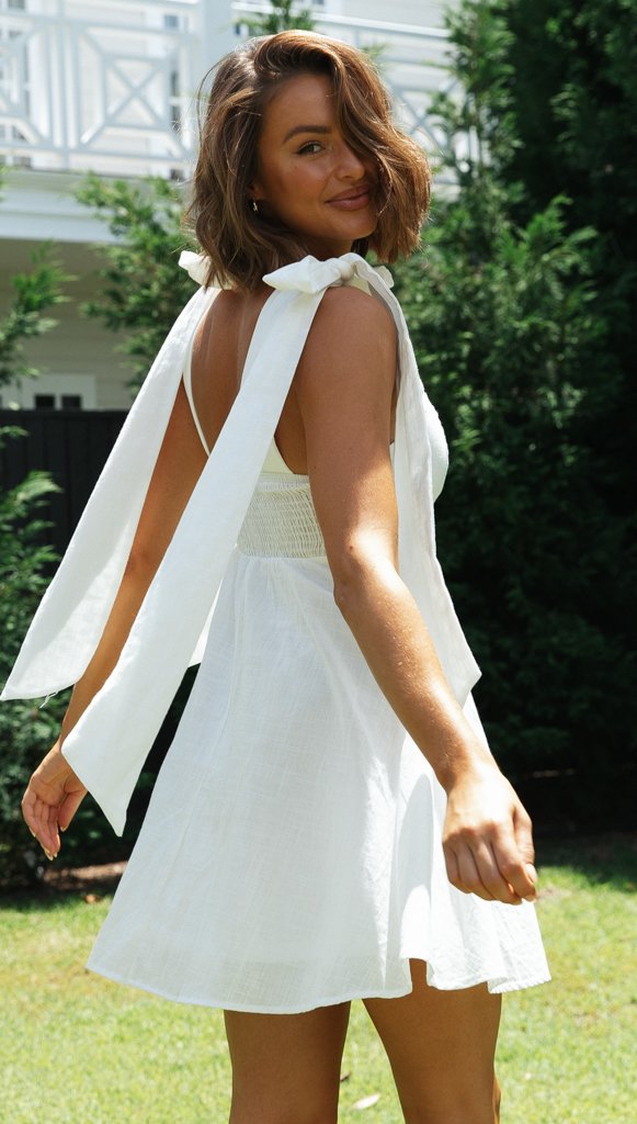 Pepper Pots Mini Dress - White