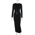 Nightfall Charm Dress-Black