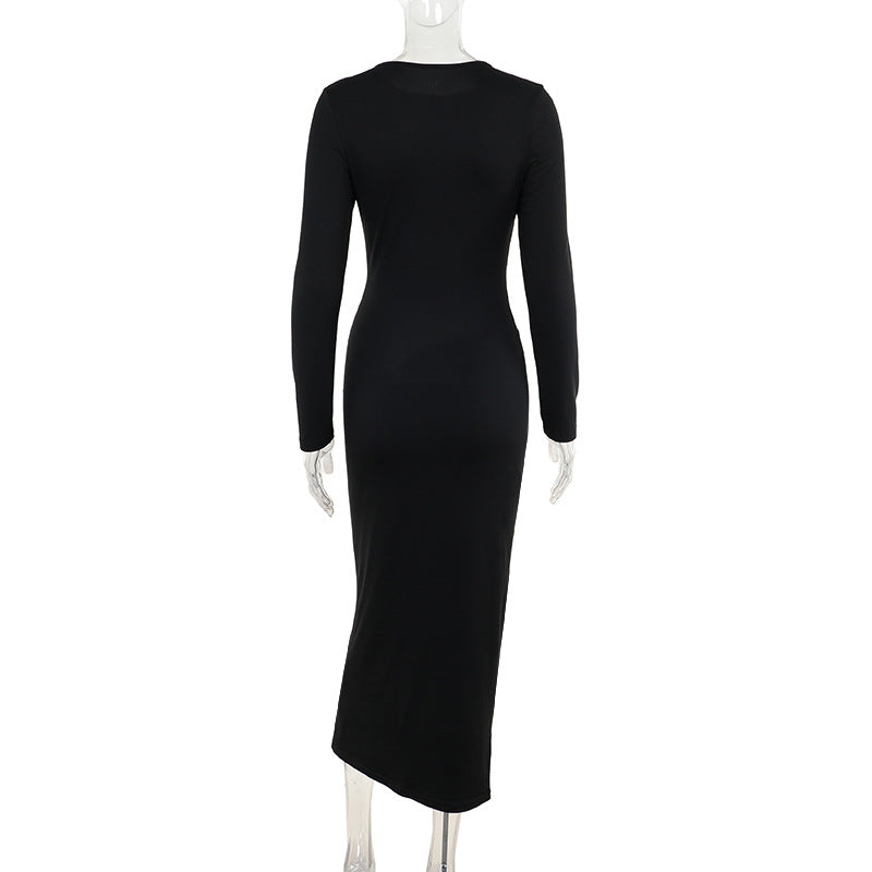 Nightfall Charm Dress-Black