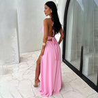 Saylor Slit Dress - Pink
